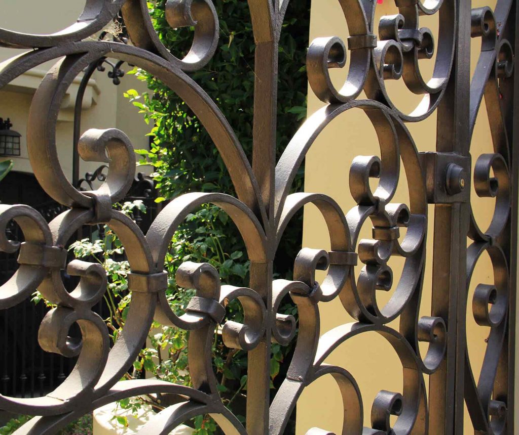 Steel gate scroll work