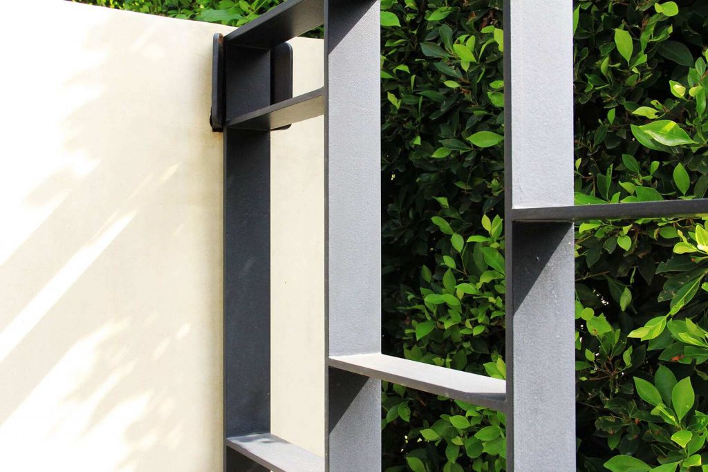 Close up of custom steel gate