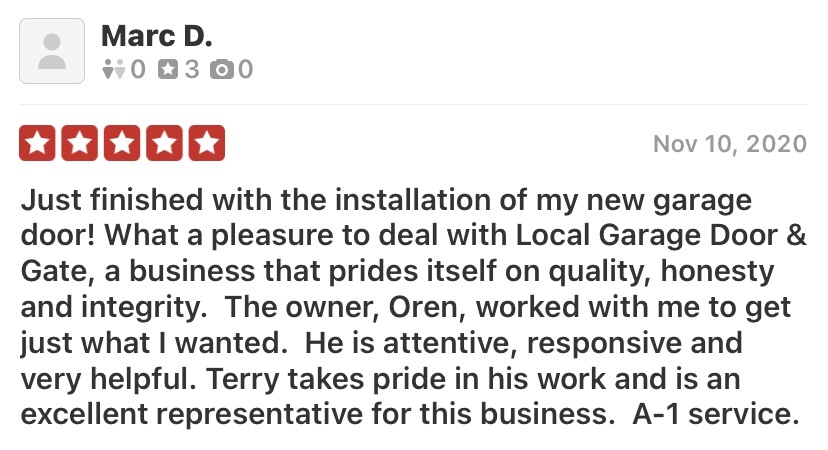 Local Gate Service Customer Review