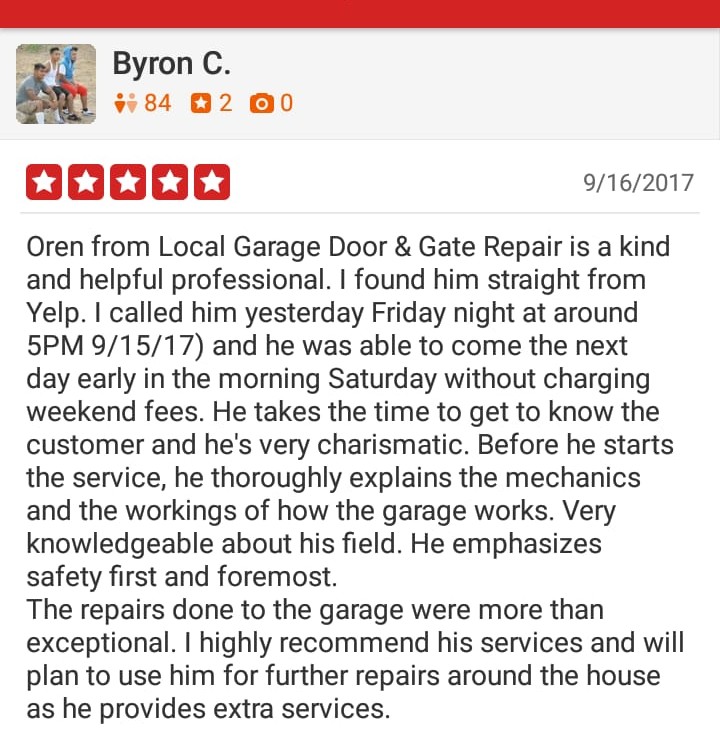 Local Gate Service customer review