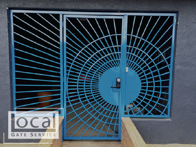 Pedestrian Gate and Matching Panels Custom Gate Design plus Locking Mechanisim for Residencial Gate