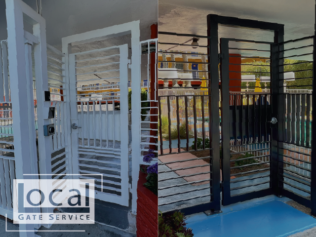 Powder Coated Commercial Stainless Steel Custom Gate With Access Control System Accessory