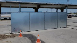 Security commercial sliding gate installation