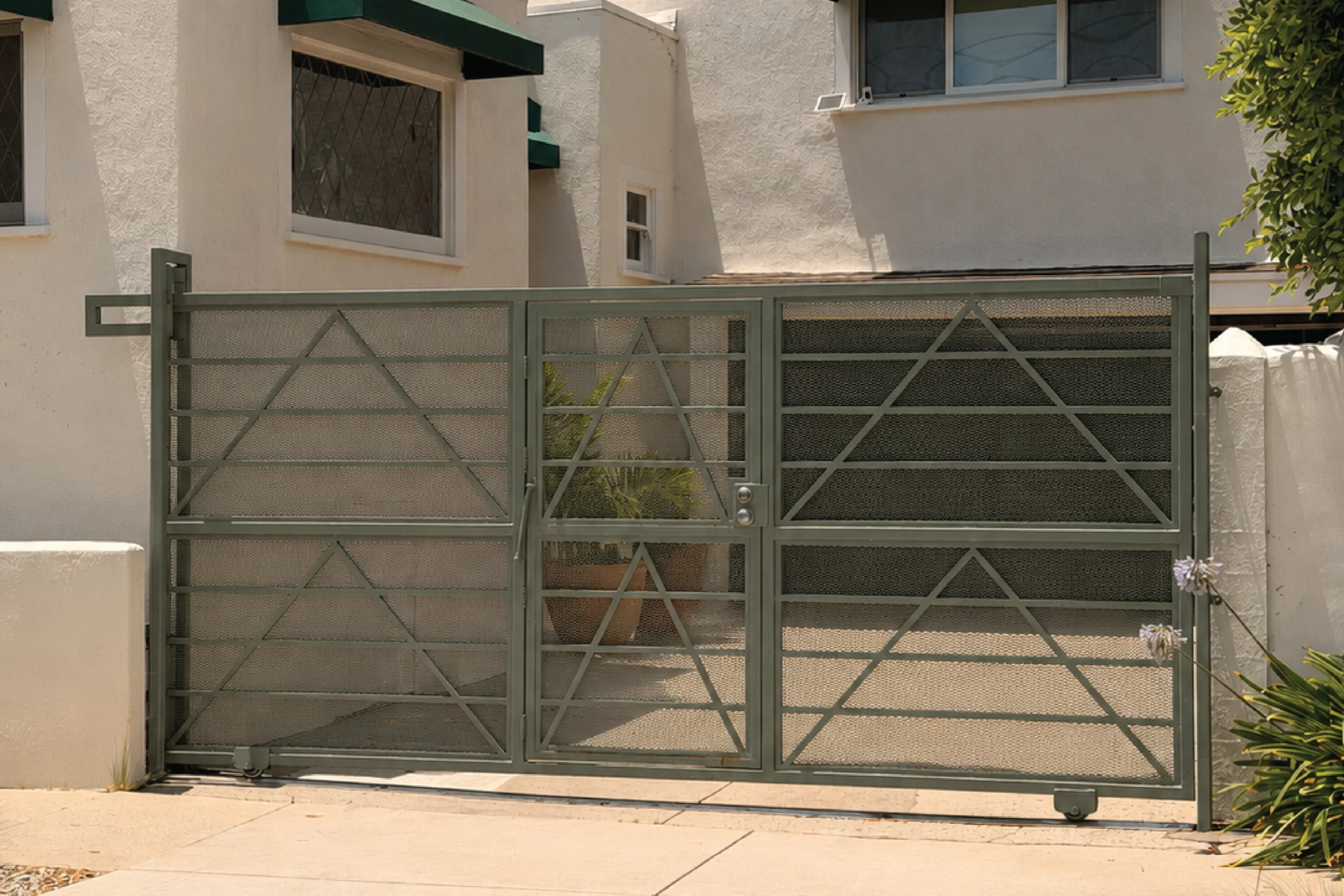 built-in-pedestrian -gate-in-a-driveway-gate